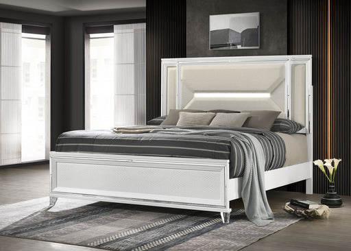 Marmore Panel Bed with LED Lighting - All Brands Furniture (NJ)