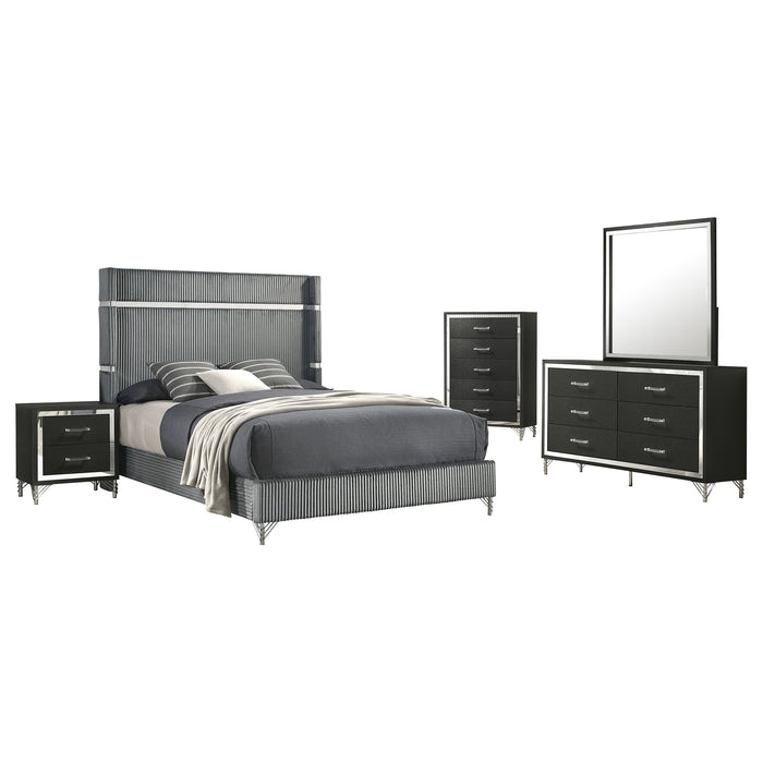 Lucia 4 & 5 Piece Bedroom Set King & Queen Beige & Grey - All Brands Furniture (NJ)