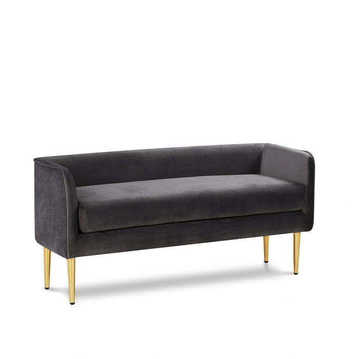 Audrey Grey Velvet Bench