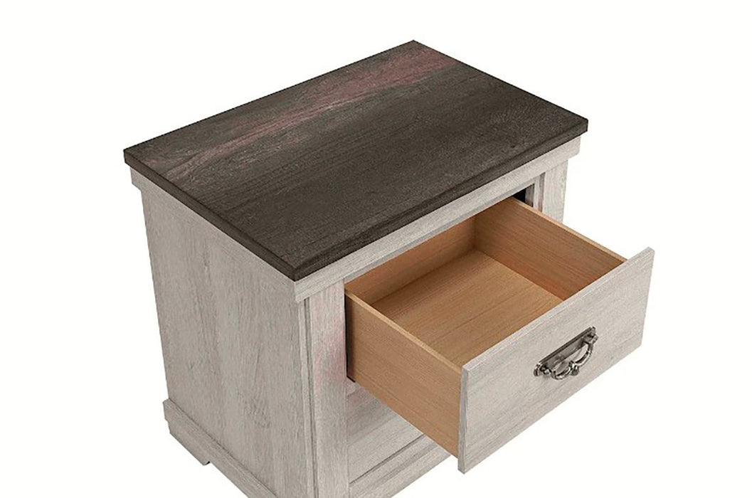 Crown Mark Furniture Leighton 2 Drawer Nightstand in White - All Brands Furniture (NJ)