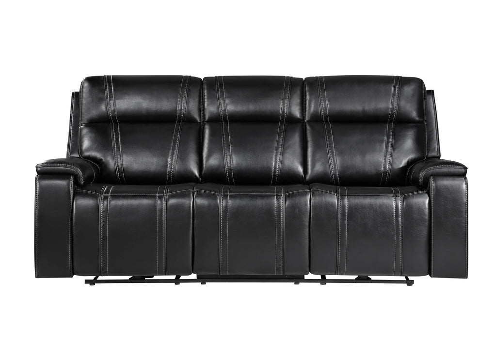 U8880 Black Leather Power Reclining Sofa