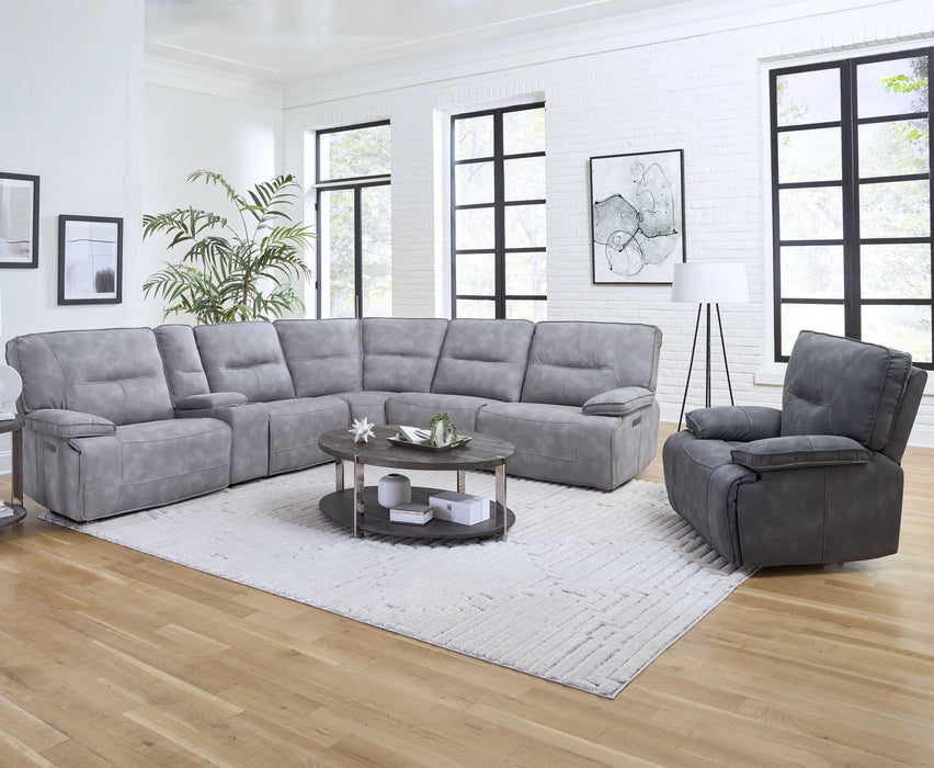 Parker Living Gladiator 6 Piece Modular Power Reclining Sectional with Power Adjustable Headrests