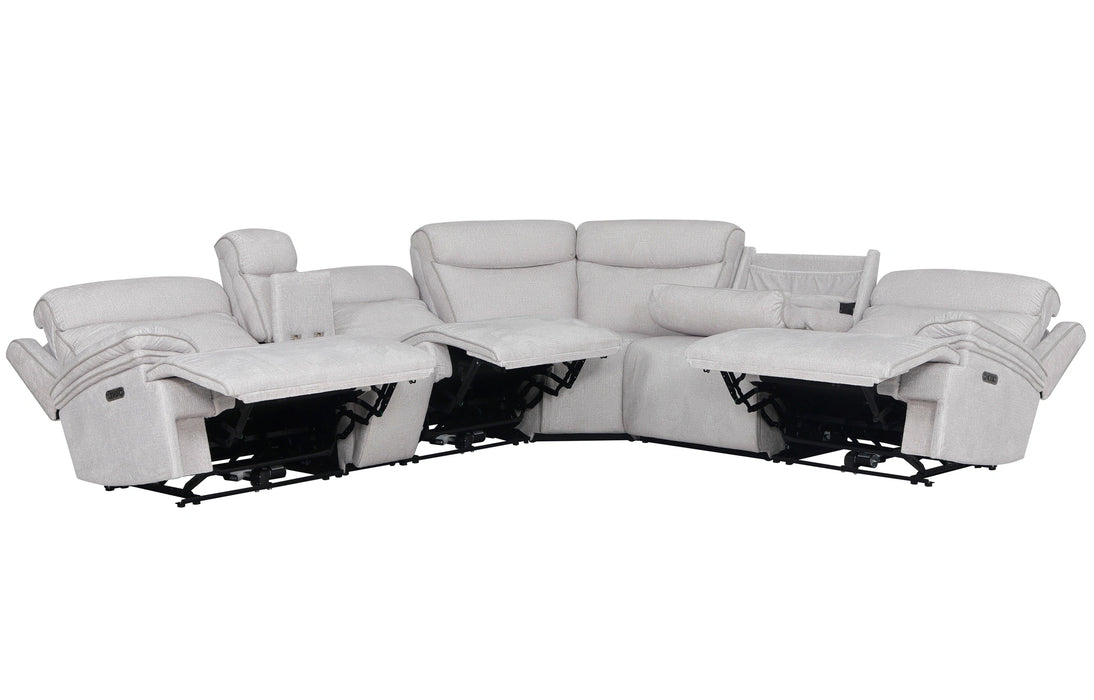 Parker Living Alpine - Airy Midnight 6 Piece Zero Gravity Power Reclining Sectional with Power Adjustable Headrests