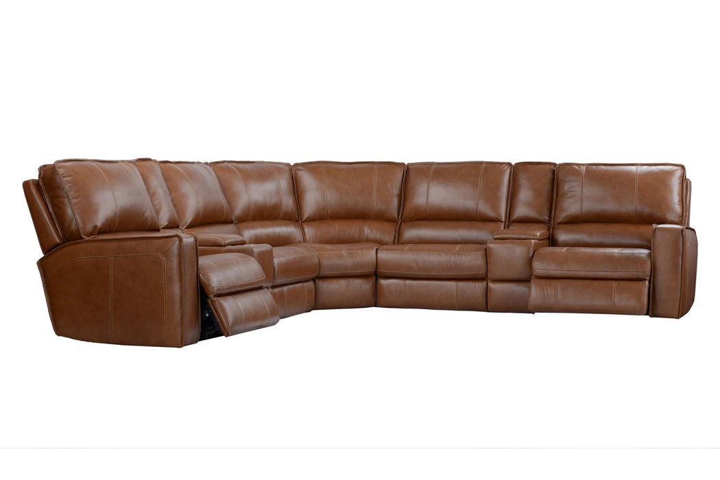 Parker Living Rockford - Verona Saddle 7 Piece Modular Power Reclining Sectional with Power Adjustable Headrests