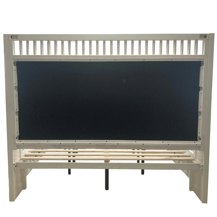 Parker House Americana Modern Bedroom Queen Shelter Bed 2 Nightstands and Dresser with Mirror
