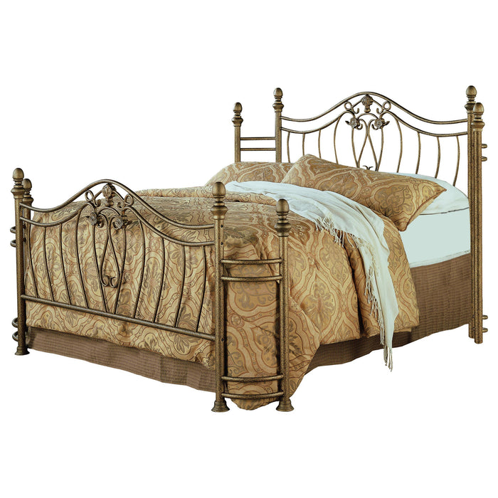 Sydney Eastern King & Queen Bed Antique Brushed Gold - All Brands Furniture (NJ)