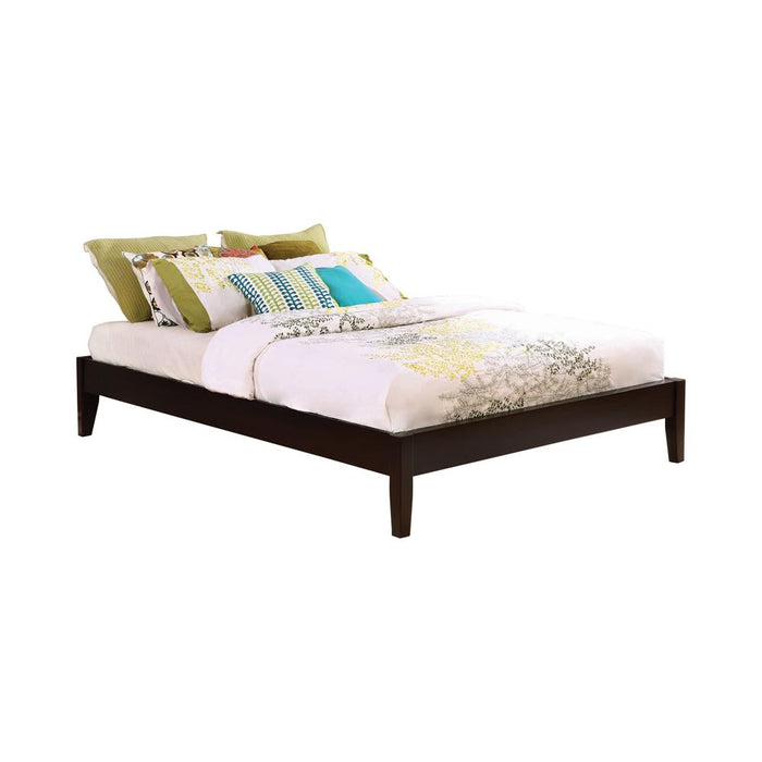 Hounslow California King, E.King, & Queen Universal Platform Bed Cappuccino - All Brands Furniture (NJ)