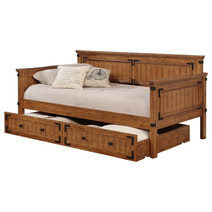 Oakdale Wood Twin Daybed with Trundle Rustic Honey - All Brands Furniture (NJ)