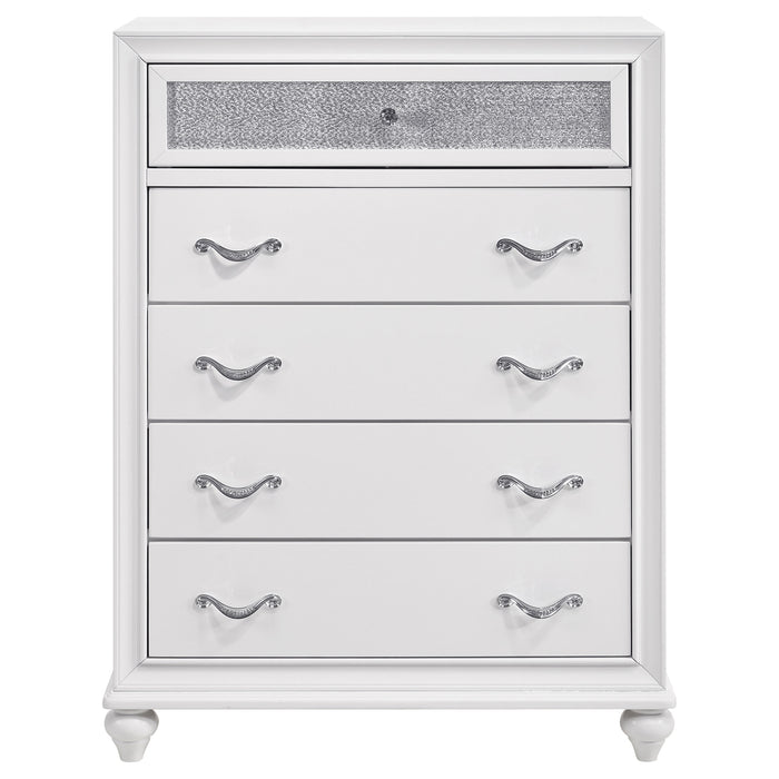 Barzini Bedroom Set White - All Brands Furniture (NJ)