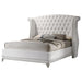 Barzini California King, Eking, & Queen Wingback Tufted Bed White - All Brands Furniture (NJ)