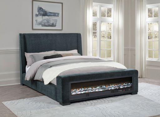 Preston Wingback Bed with Flame Visualizer and Bluetooth Speaker - All Brands Furniture (NJ)