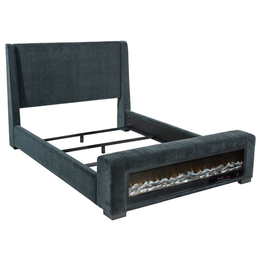 Preston Wingback Bed with Flame Visualizer and Bluetooth Speaker - All Brands Furniture (NJ)