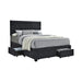 Soledad Eastern King, Full, & Queen 4-drawer Button Tufted Storage Bed Black & White - All Brands Furniture (NJ)