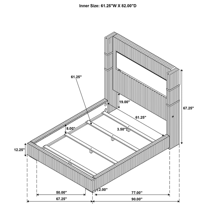 Tisdall Wingback Bed with Flame Visualizer - All Brands Furniture (NJ)