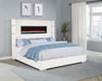 Tisdall 67-inch Upholstered Fireplace Bed Cream - All Brands Furniture (NJ)