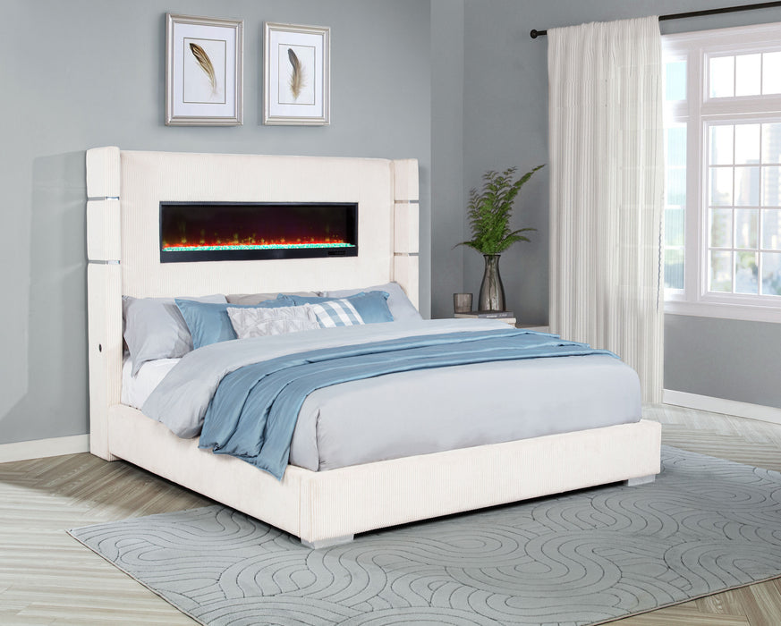 Tisdall Wingback Bed with Flame Visualizer - All Brands Furniture (NJ)
