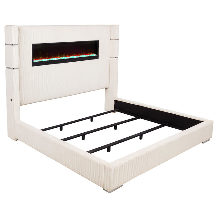 Tisdall Wingback Bed with Flame Visualizer - All Brands Furniture (NJ)
