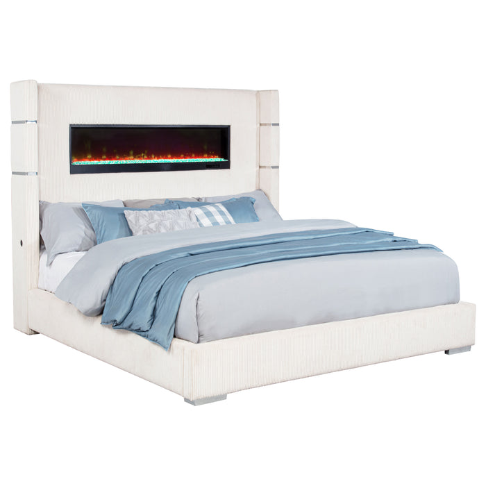 Tisdall Wingback Bed with Flame Visualizer - All Brands Furniture (NJ)