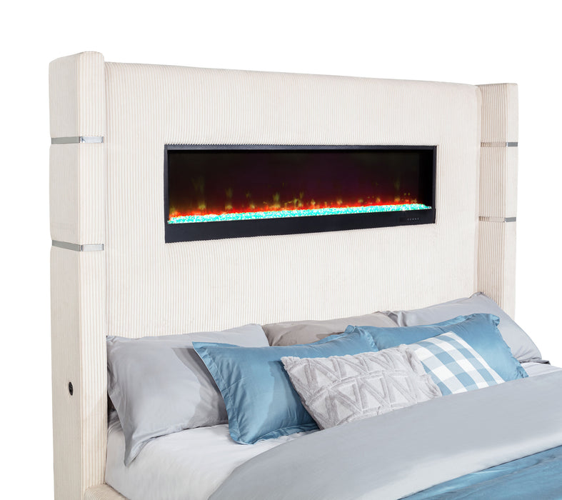 Tisdall Wingback Bed with Flame Visualizer - All Brands Furniture (NJ)