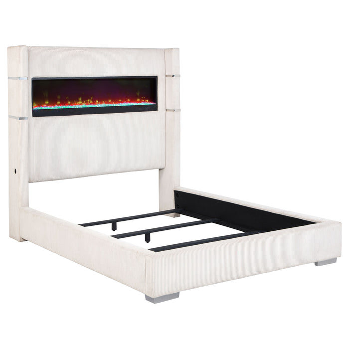 Tisdall Wingback Bed with Flame Visualizer - All Brands Furniture (NJ)