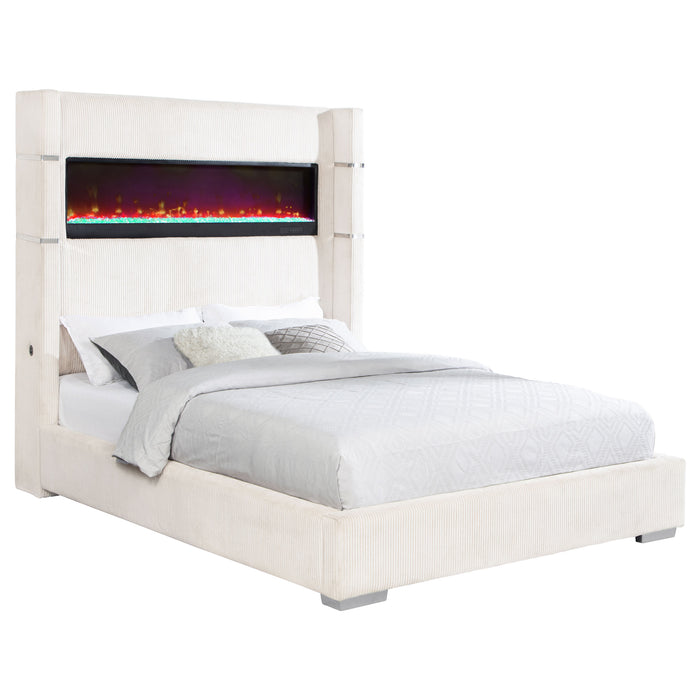 Tisdall Wingback Bed with Flame Visualizer - All Brands Furniture (NJ)