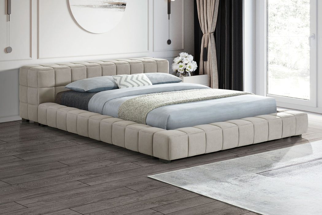 Trinity California King, E.king, Queen, & Full Bed Green & Light Taupe - All Brands Furniture (NJ)