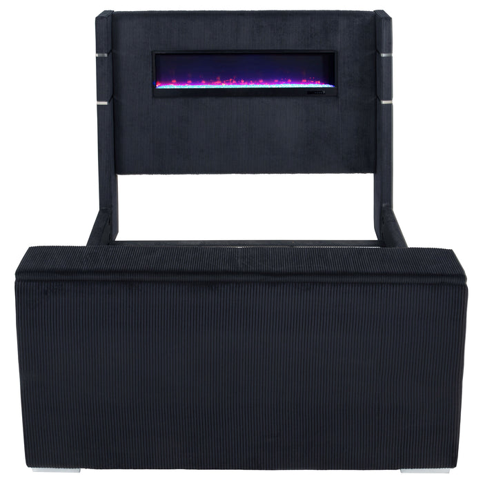 Tisdall Wingback TV Bed with Flame Visualizer - All Brands Furniture (NJ)