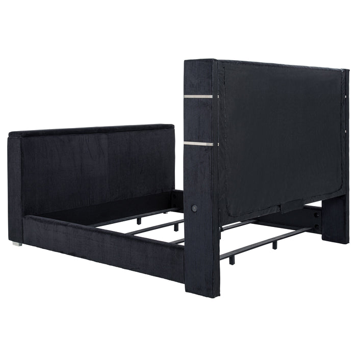 Tisdall Wingback TV Bed with Flame Visualizer - All Brands Furniture (NJ)
