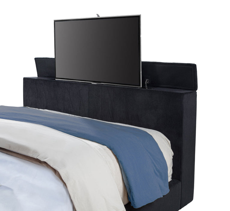 Tisdall Wingback TV Bed with Flame Visualizer - All Brands Furniture (NJ)
