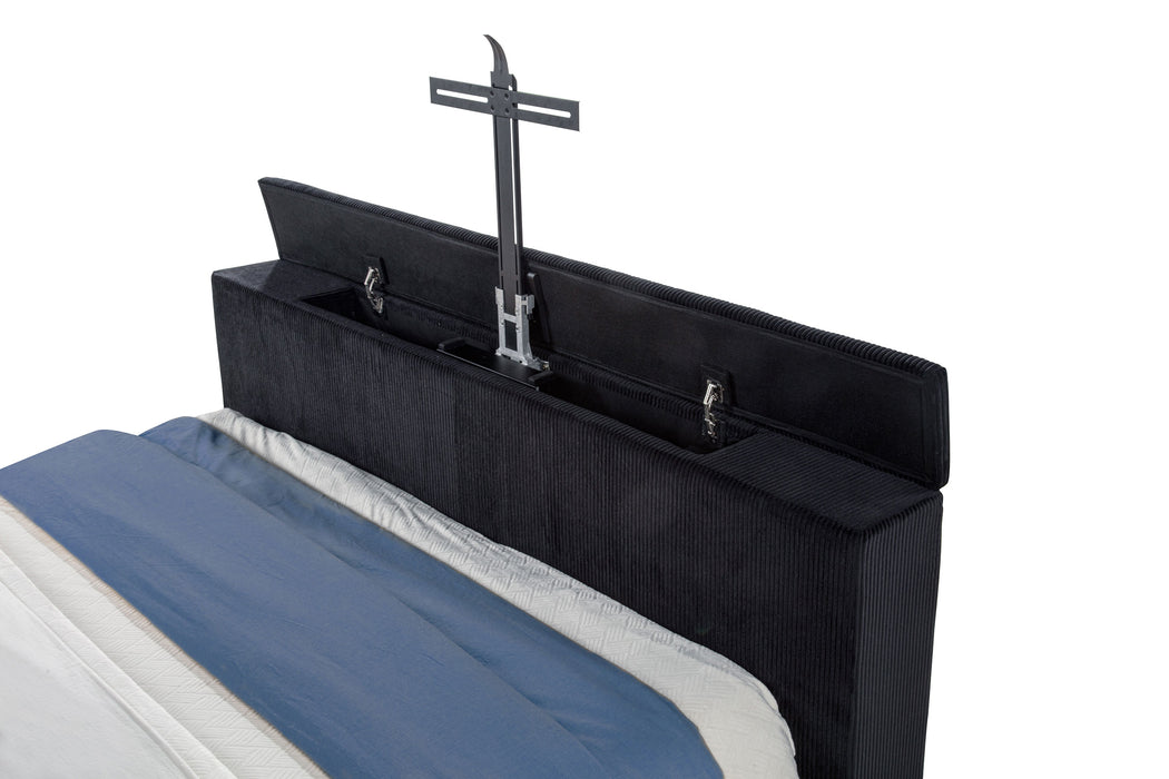 Tisdall Wingback TV Bed with Flame Visualizer - All Brands Furniture (NJ)