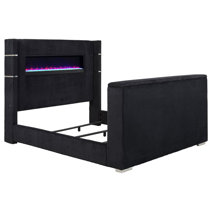 Tisdall Wingback TV Bed with Flame Visualizer - All Brands Furniture (NJ)