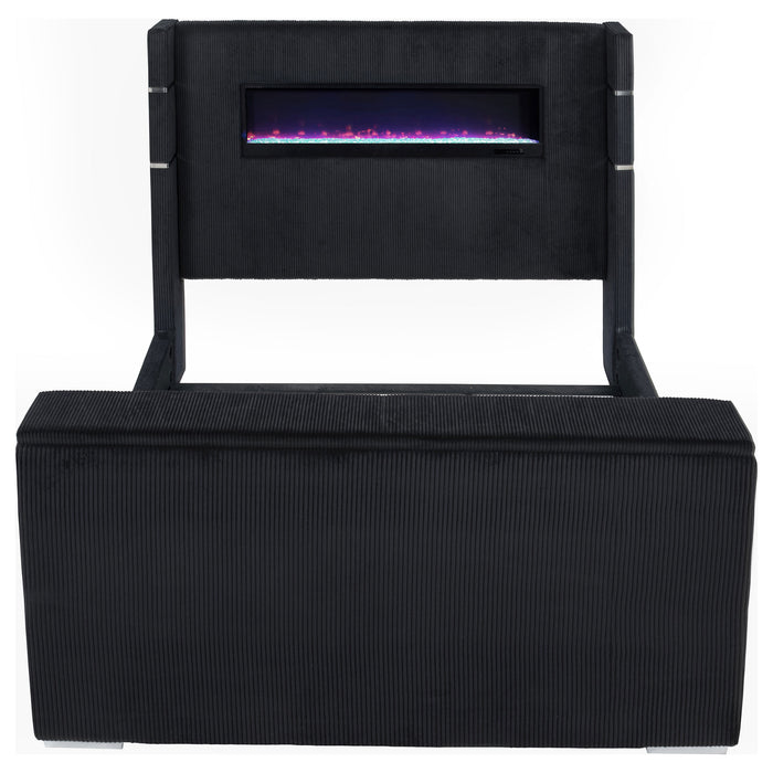 Tisdall Wingback TV Bed with Flame Visualizer - All Brands Furniture (NJ)