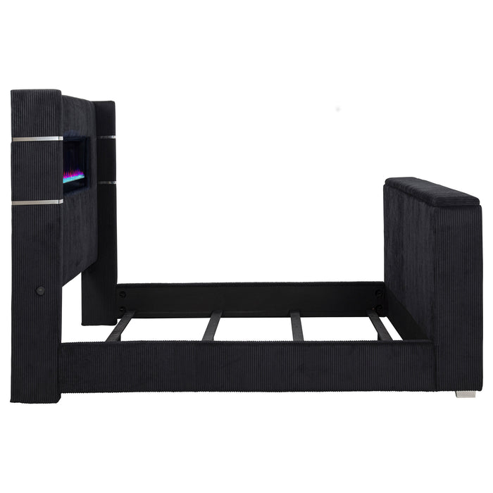 Tisdall Wingback TV Bed with Flame Visualizer - All Brands Furniture (NJ)