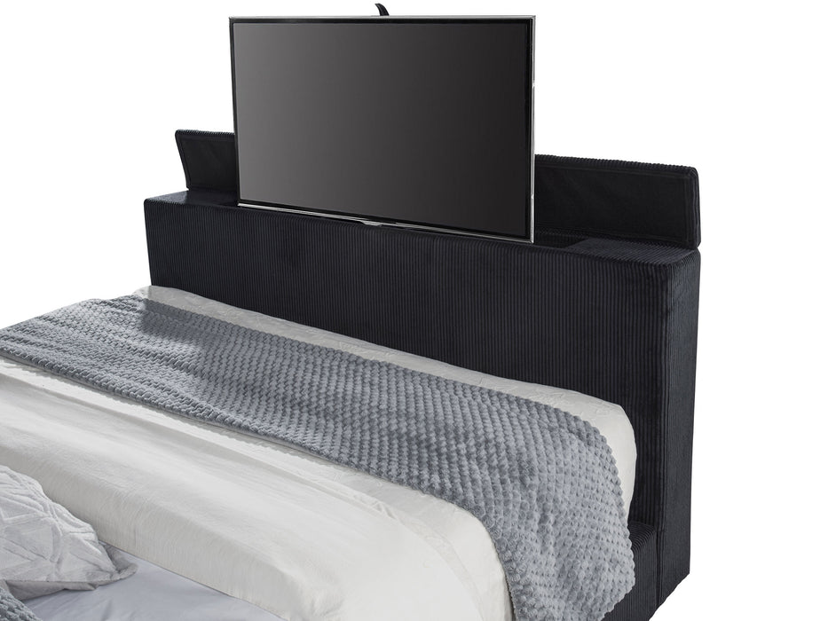 Tisdall Wingback TV Bed with Flame Visualizer - All Brands Furniture (NJ)