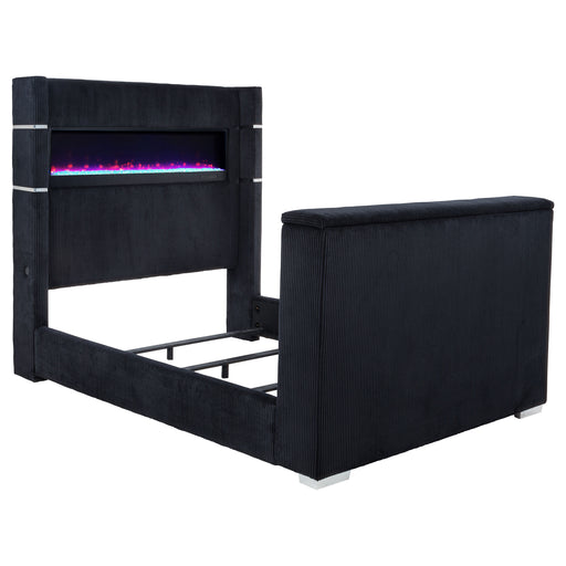 Tisdall Wingback TV Bed with Flame Visualizer - All Brands Furniture (NJ)