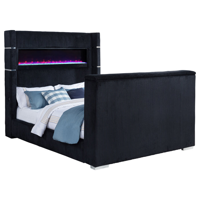 Tisdall Wingback TV Bed with Flame Visualizer - All Brands Furniture (NJ)