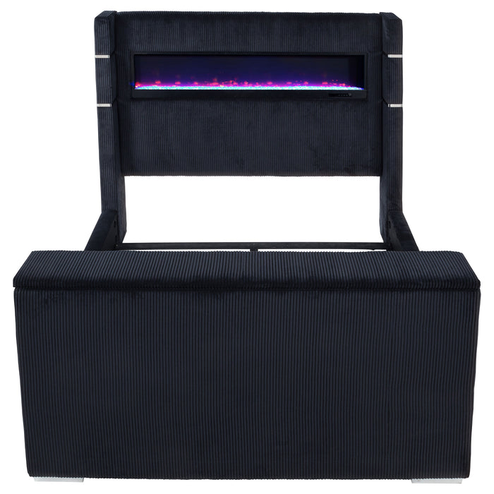 Tisdall Wingback TV Bed with Flame Visualizer - All Brands Furniture (NJ)