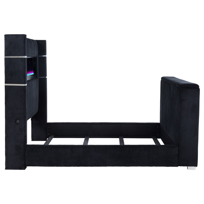 Tisdall Wingback TV Bed with Flame Visualizer - All Brands Furniture (NJ)