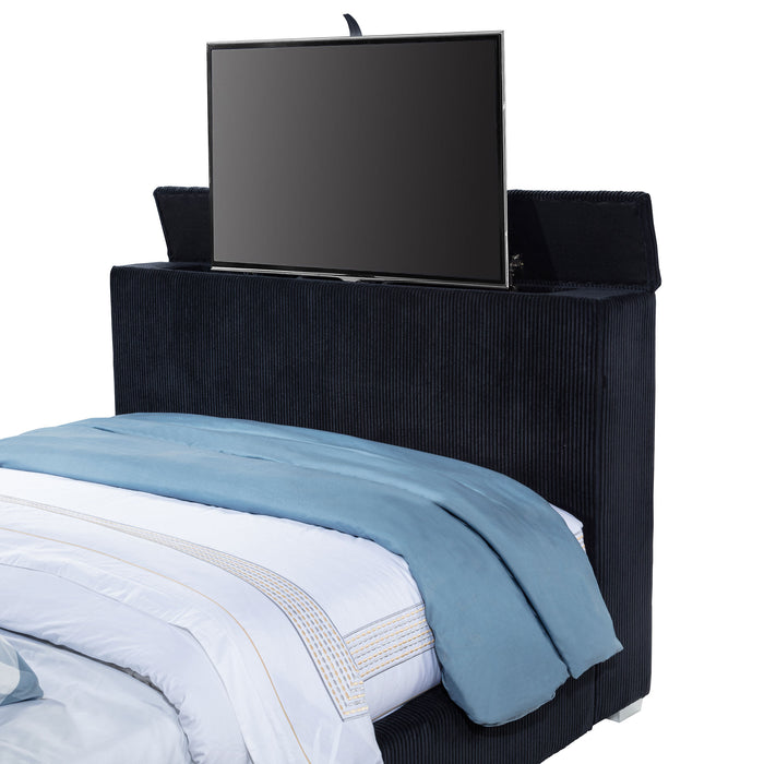 Tisdall Wingback TV Bed with Flame Visualizer - All Brands Furniture (NJ)