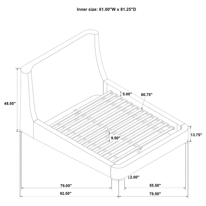 Rennes Wingback Platform Bed - All Brands Furniture (NJ)