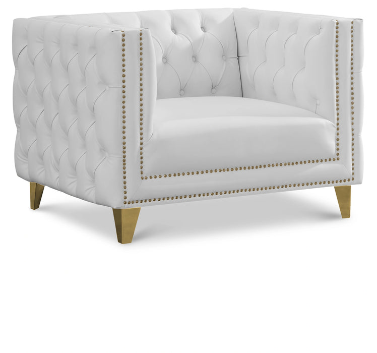 Michelle White Faux Leather Chair
