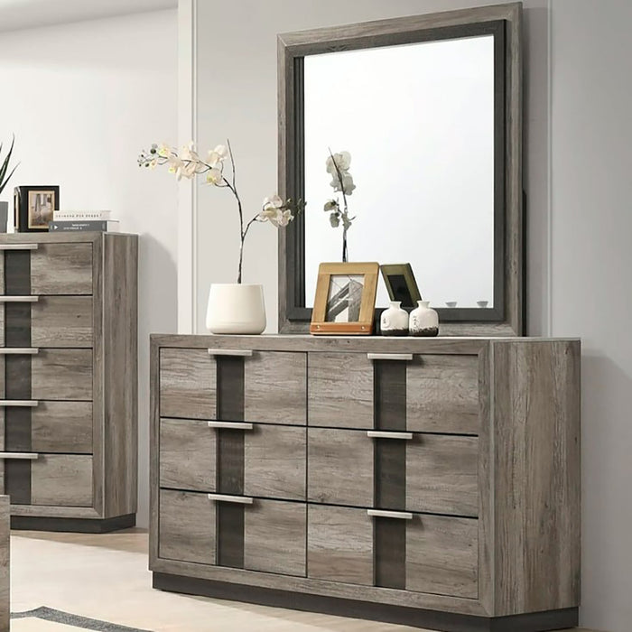 Crown Mark Furniture Rangley 6 Drawer Dresser in Brown - All Brands Furniture (NJ)