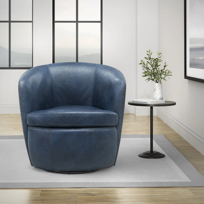 Parker Living Barolo 100% Italian Leather Swivel Club Chair