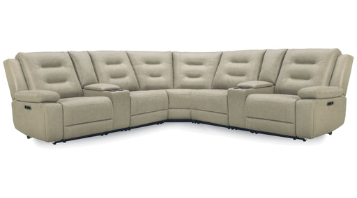 Parker Living Caldwell Fog 7 Piece Modular Power Reclining Sectional with Power Adjustable Headrests with 2 Consoles