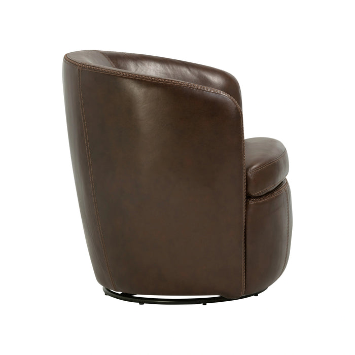 Parker Living Barolo 100% Italian Leather Swivel Club Chair