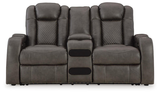 Fyne-Dyme Power Reclining Loveseat with Console - All Brands Furniture (NJ)