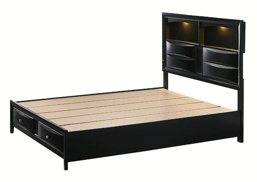 Crown Mark Furniture Fallon King Platform Bed with Storage in Black B4288-K - All Brands Furniture (NJ)