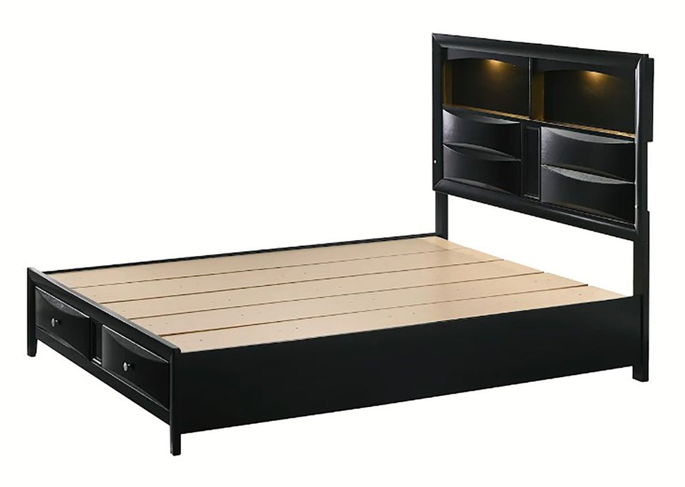 Crown Mark Furniture Fallon King Platform Bed with Storage in Black B4288-K - All Brands Furniture (NJ)