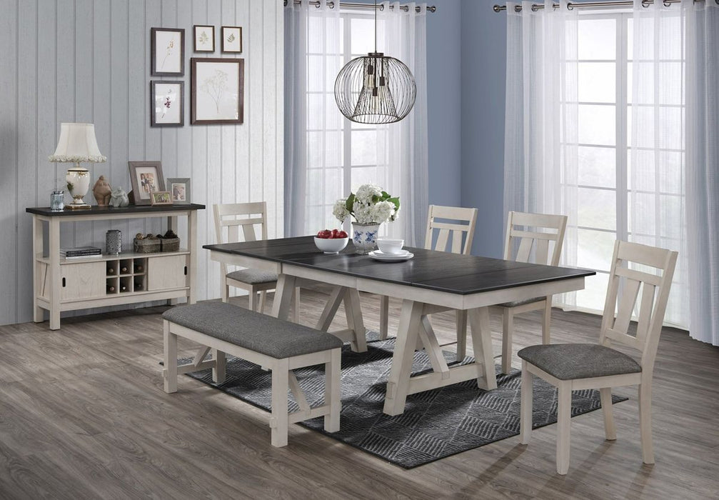 Crown Mark Maribelle Bench in Chalk/Grey - All Brands Furniture (NJ)