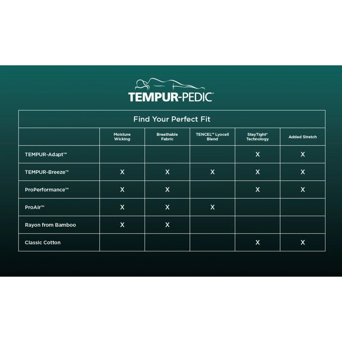 TEMPUR-Adapt Luxe Egyptian Cotton Sheets - Graphite